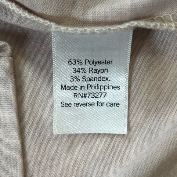 NWOT Nine West Tan Short Sleeve Dress. Size Small. Casual. Comfortable. Layers! - Picture 7 of 8